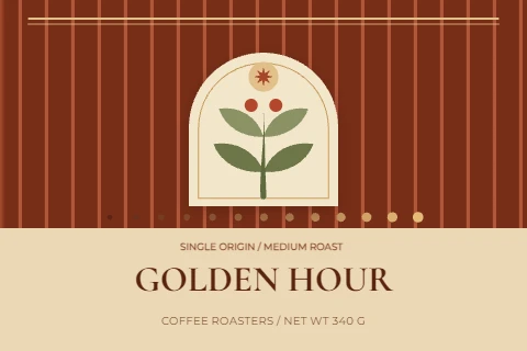 Golden Hour Deco Coffee Label
