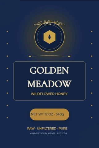 Golden Meadow Wildflower Honey Label