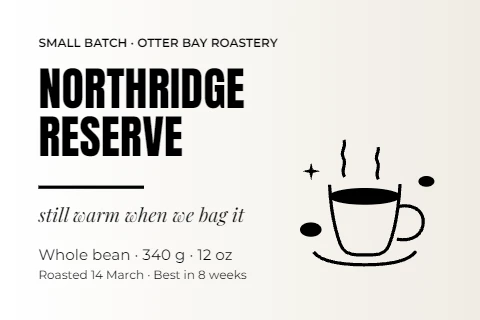 Northridge Reserve Coffee Bag Label