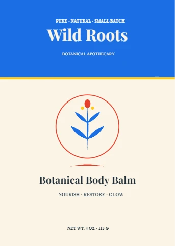 Wild Roots botanical jar label