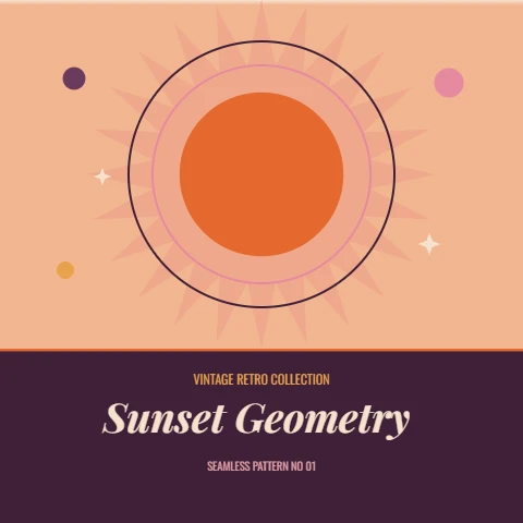 Sunset Geometry, Retro Pattern