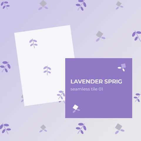 Lavender Sprig Seamless Pattern Swatch