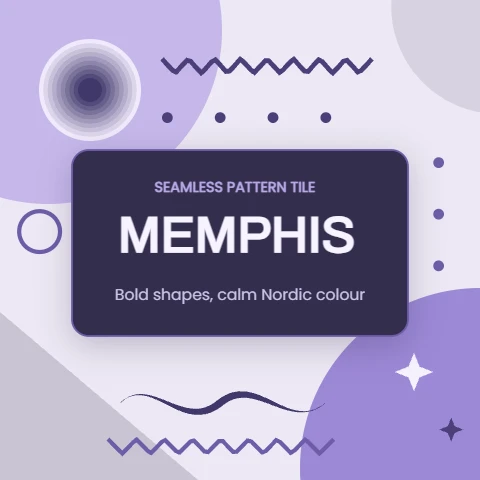Memphis Tile in Lavender and Grey