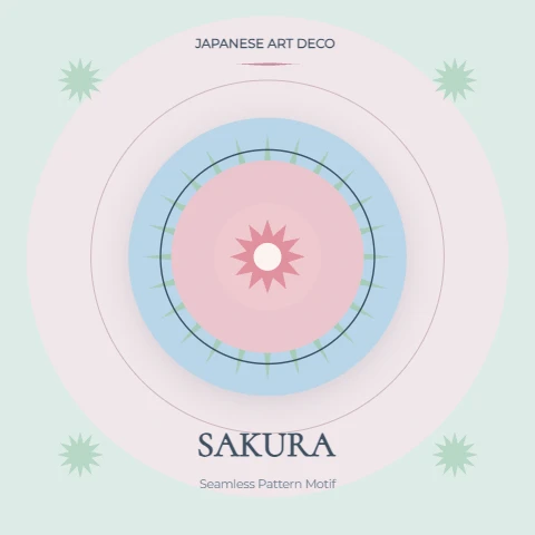 Sakura Kissho, a pastel art deco medallion tile