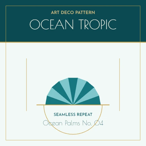 Ocean Tropic Art Deco Tile