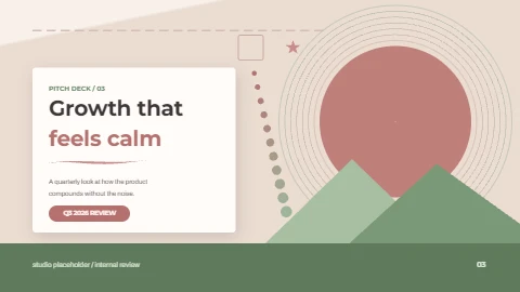 Quiet Growth pitch slide