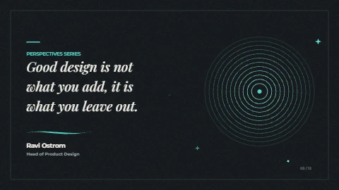 Quote slide with a teal ripple