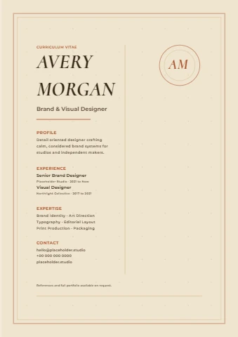 Muted Tan and Rust Luxury Resume