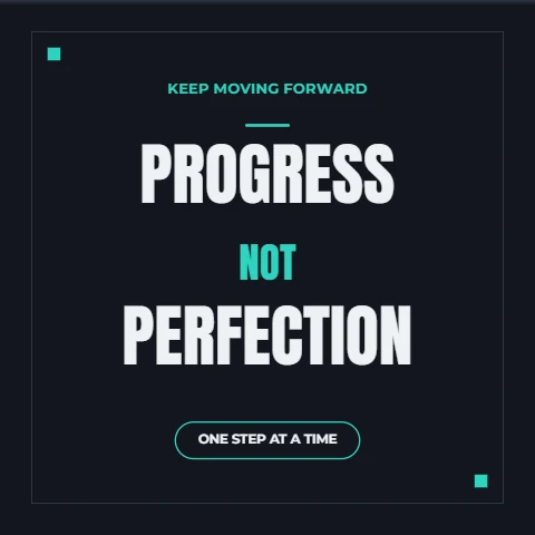 Progress Not Perfection - Bold Charcoal Quote