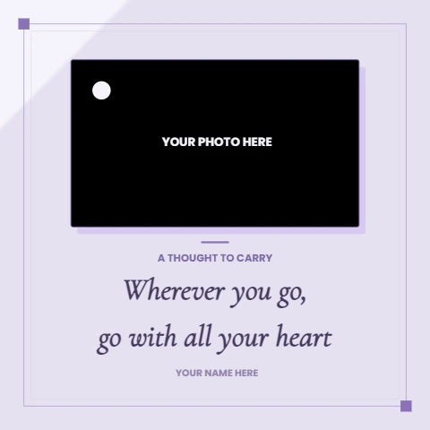 Lavender geometric quote frame for a photo post