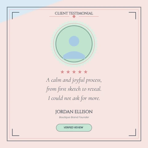 Art Deco Client Testimonial Card