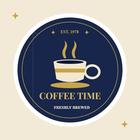 Retro coffee cup badge