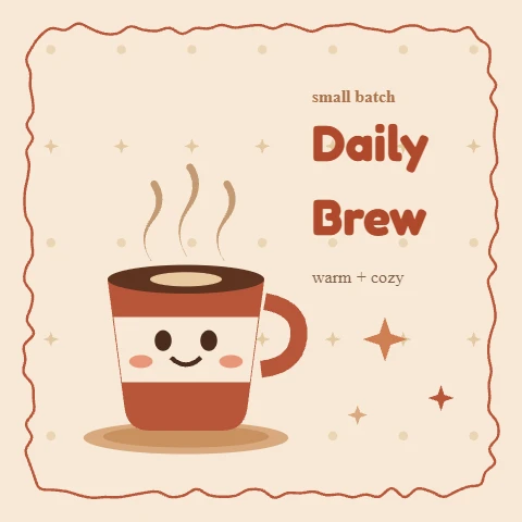 Cute coffee cup die cut sticker