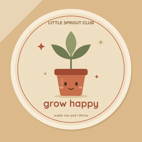Grow happy plant pal sticker
