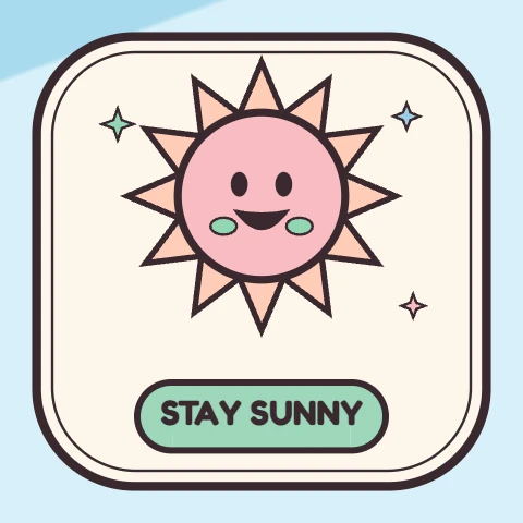 Stay Sunny happy sun sticker