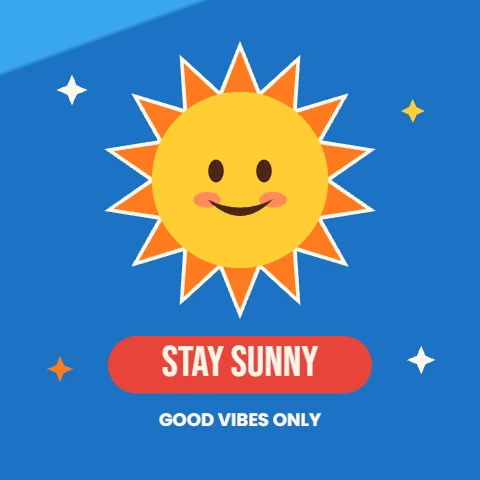Stay Sunny Retro Sun Sticker