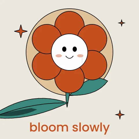 Keep Blooming Retro Flower Sticker