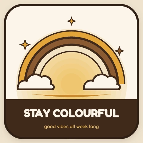 Rainbow and clouds die cut sticker
