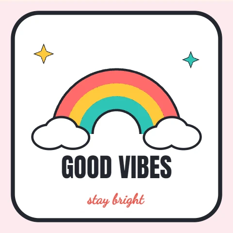 Rainbow Good Vibes Die-Cut Sticker