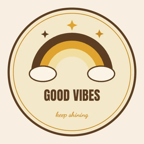 Good Vibes Retro Rainbow Sticker