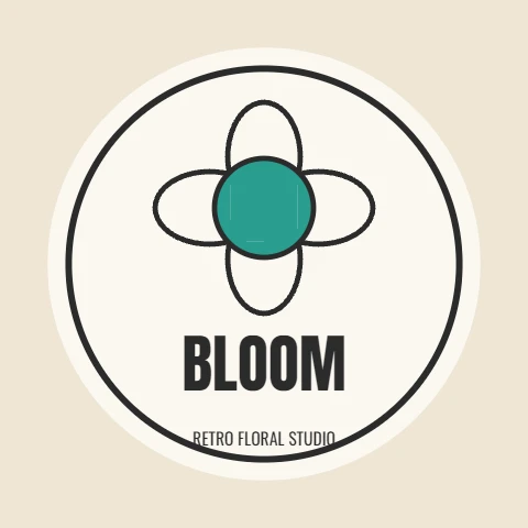 Bold Outline Retro Bloom Sticker