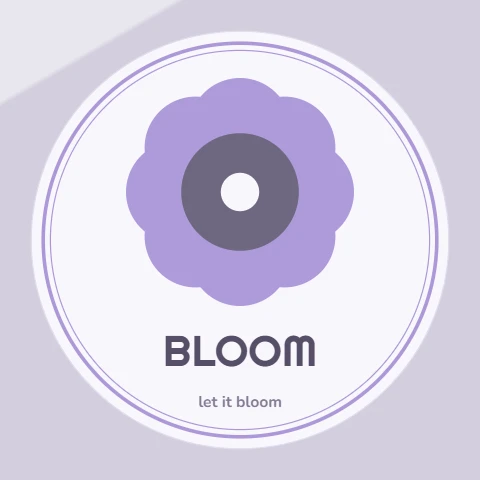 Bloom, a soft retro flower badge sticker