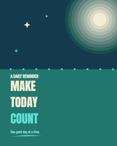 Make Today Count Retro Quote Poster