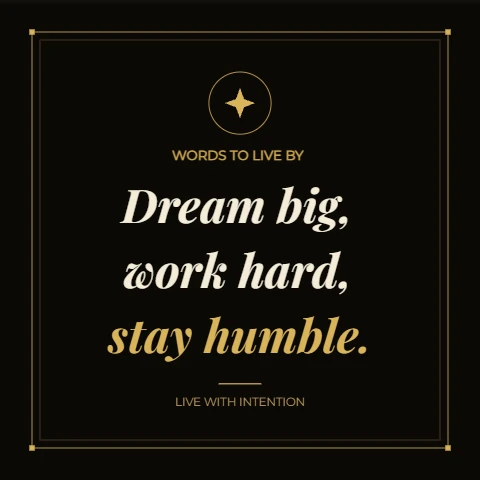 Dream Big Quote Poster in Black and Gold