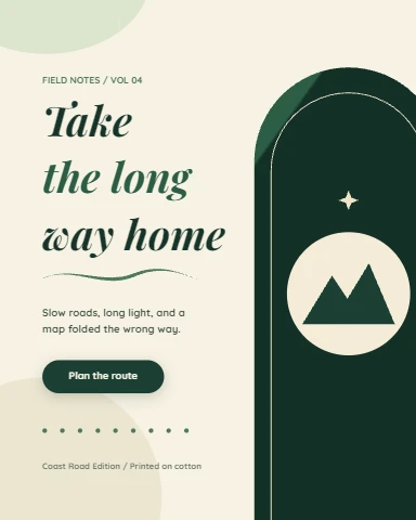 Take the long way home travel poster