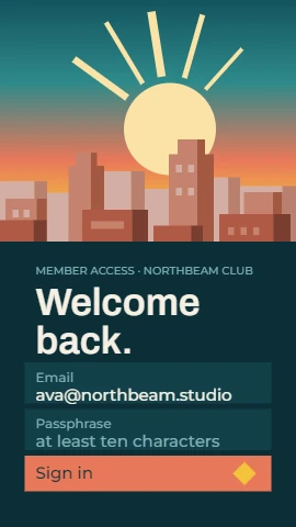 Art Deco Sunrise Login Screen