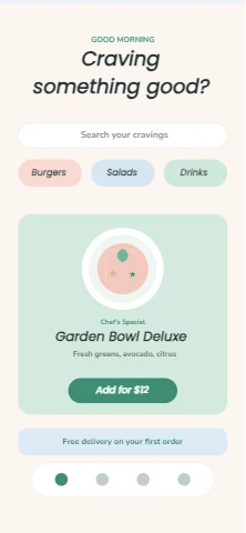 Fresh Bite Food Delivery App Home Screen