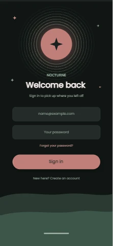 Moonrise dark mode login screen