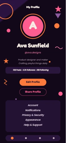 Sunset Memphis Profile Screen (Dark)