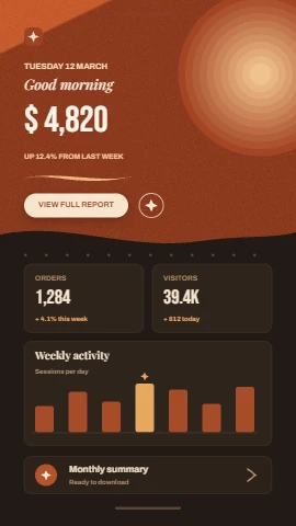 Retro Ledger Dark Dashboard