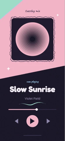Slow Sunrise dark mode player