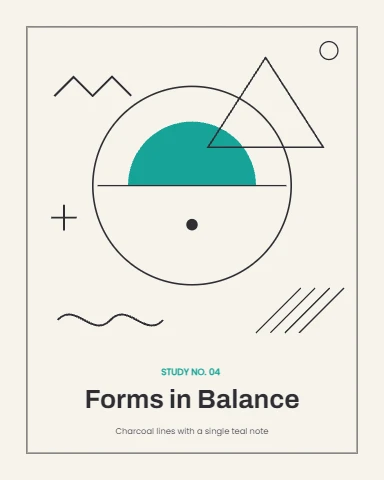 Forms in Balance line art print