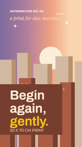 Affirmation Quote Dusk Skyline Print