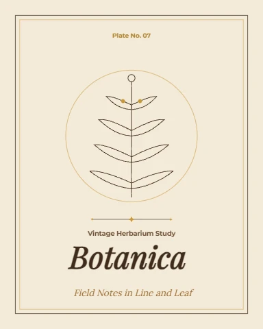Botanica, Vintage Line-Art Herbarium Print