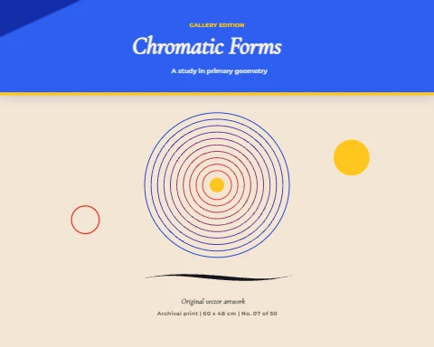 Chromatic Forms line art print