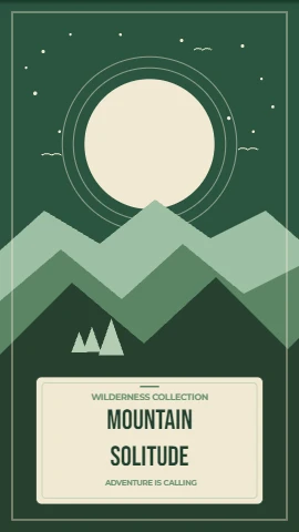 Mountain Solitude flat color-block print