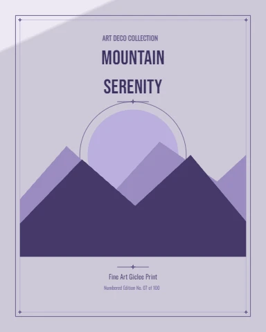 Art Deco Mountain Serenity Print