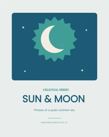 Sun and Moon Color-Block Print
