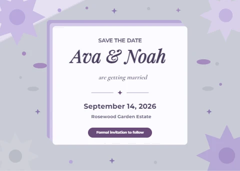 Lavender Bloom Save the Date