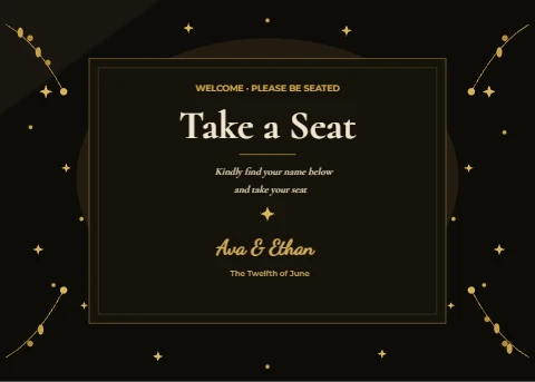 Take a Seat Gold Botanical Seating Chart